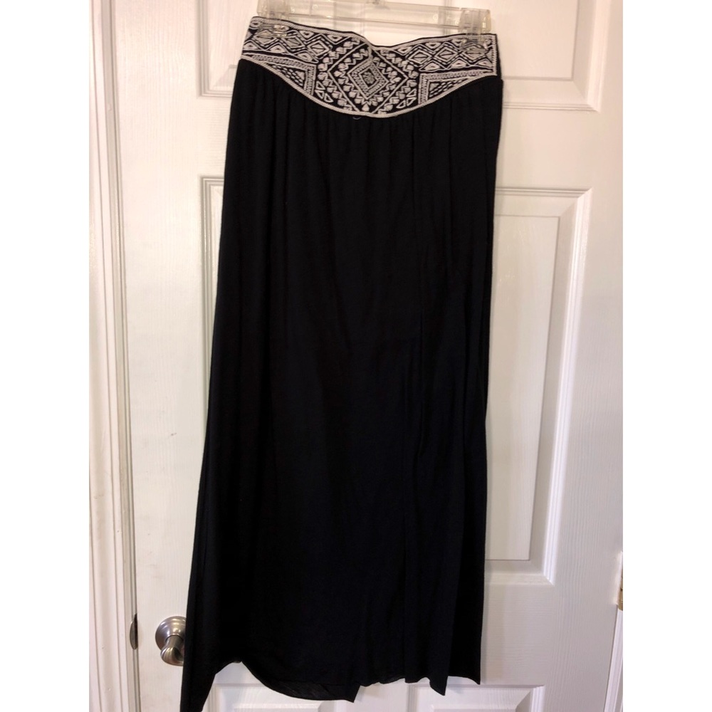 Black Aztec Maxi Skirt